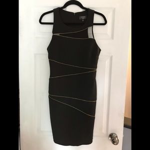 Guess Womens Ashcroft Dress Size 8 Black Scuba Mesh Sheath Sleeveless Zipper